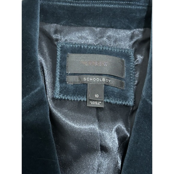 J.Crew Velvet Schoolboy Blazer Dark Teal Womens Size 10 Tailored Jacket - Picture 6 of 7
